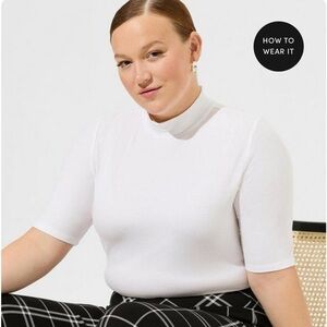 Torrid White Mock Neck Top